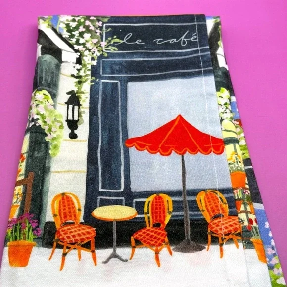 Anthropologie Flower Stand Embroidered Dish Towel NIP - Picture 6 of 12